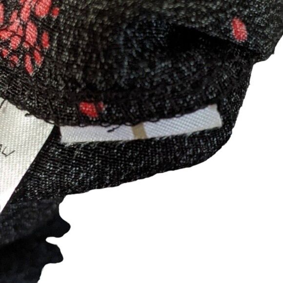 Loft LT garden split neck swing tiered ruffle dress long sleeve red blac… - Picture 7 of 10